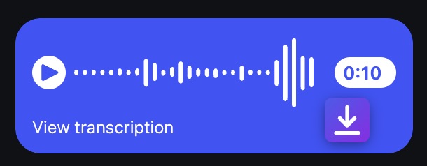 Nota de voz de Instagram con el botón de Voice Message Downloader